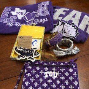 TCU Collage bracelets, ornament & wallet